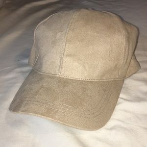 suede beige dad hat with velcro adjustment